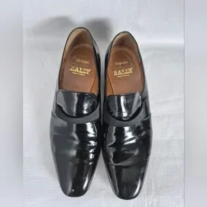 Bally Banner Dress Shoes Mens 10.5M Black Patent Leather Formal Business Italy Bally Shoes Mens - Etsy main image 4